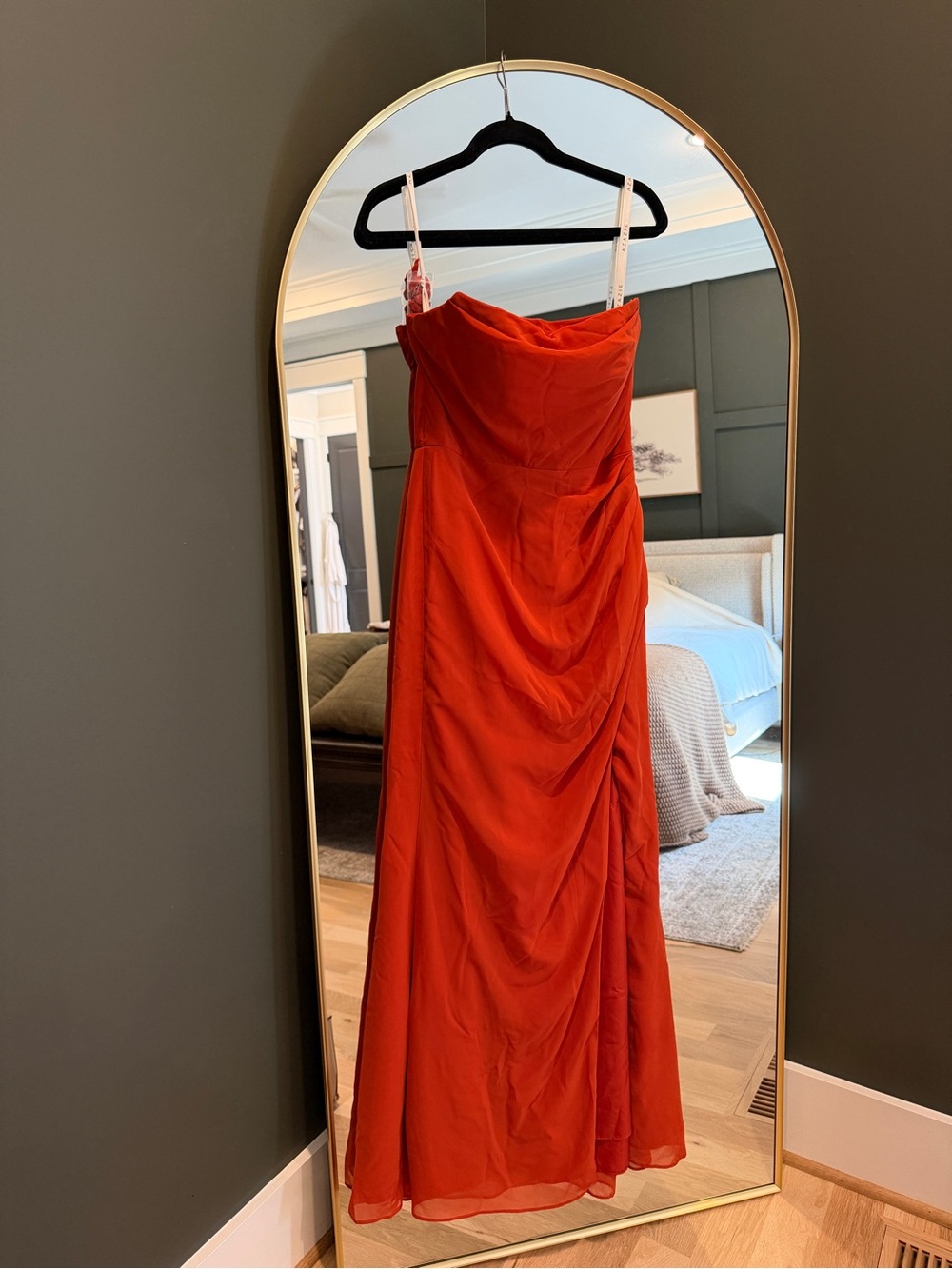 Azazie Strapless or Spaghetti strap Paprika Evening or Bridesmaid Gown - Picture 3 of 7